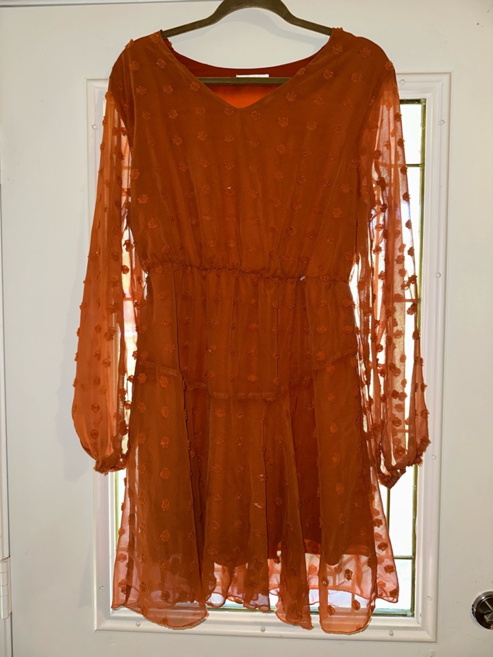 Kirundo Rust Orange Midi Dress